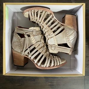 Freebird Wazee leather open toe high heels